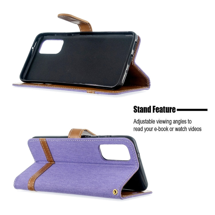 For Galaxy S20 Color Matching Denim Texture Horizontal Flip PU Leather Case with Holder & Card Slots & Wallet & Lanyard