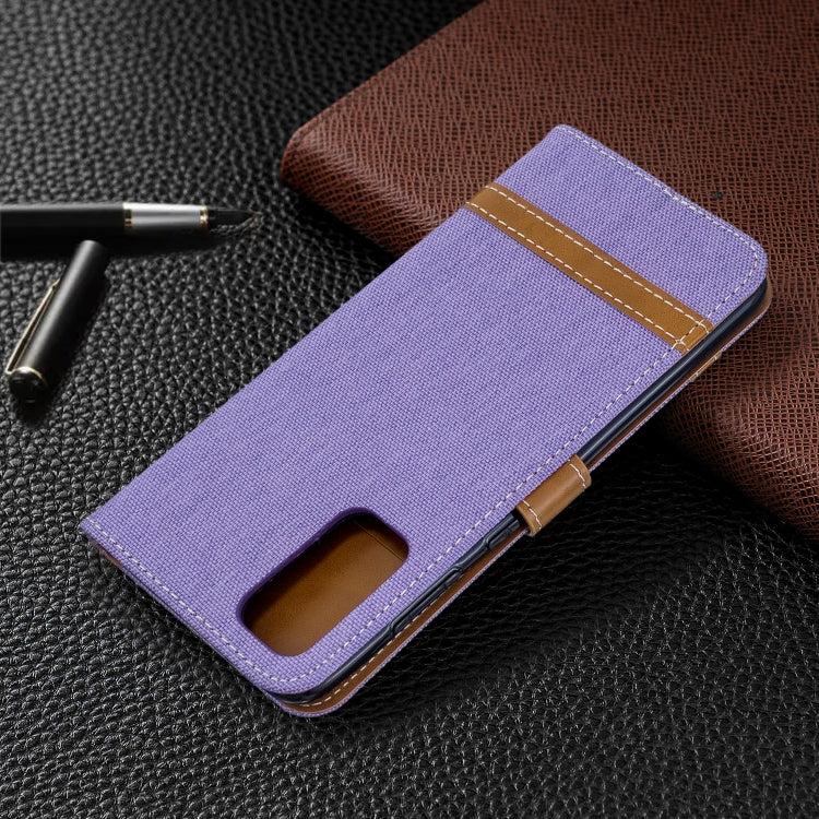 For Galaxy S20 Color Matching Denim Texture Horizontal Flip PU Leather Case with Holder & Card Slots & Wallet & Lanyard