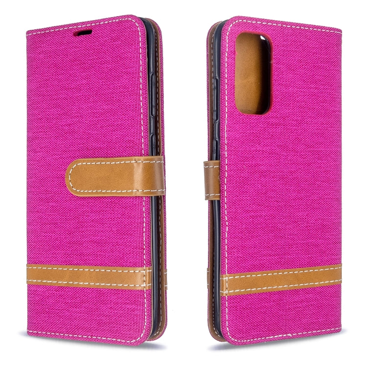 For Galaxy S20 Color Matching Denim Texture Horizontal Flip PU Leather Case with Holder & Card Slots & Wallet & Lanyard