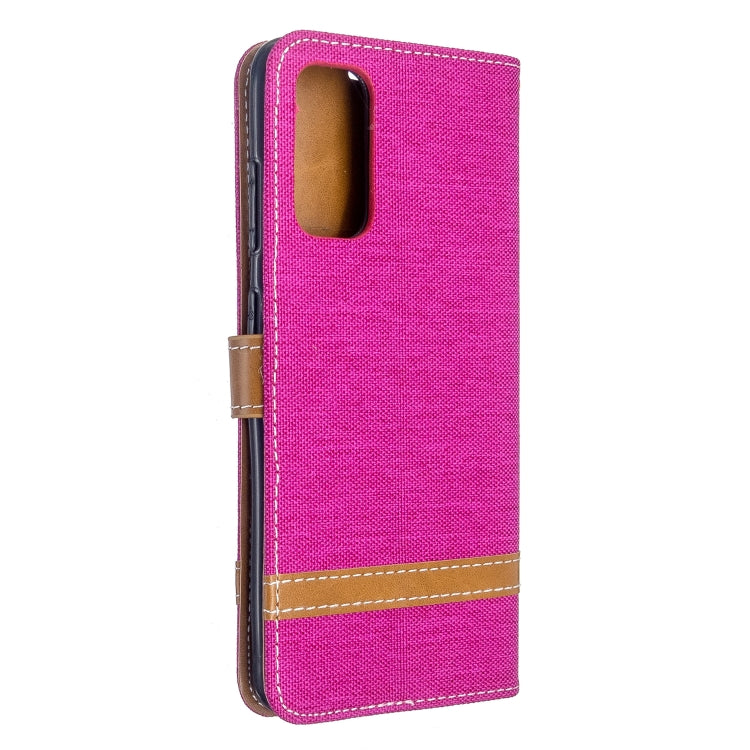 For Galaxy S20 Color Matching Denim Texture Horizontal Flip PU Leather Case with Holder & Card Slots & Wallet & Lanyard