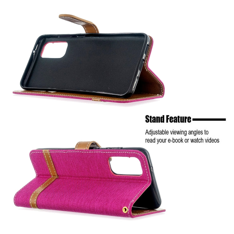 For Galaxy S20 Color Matching Denim Texture Horizontal Flip PU Leather Case with Holder & Card Slots & Wallet & Lanyard