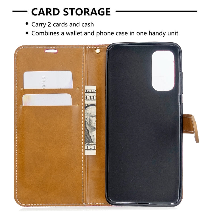 For Galaxy S20 Color Matching Denim Texture Horizontal Flip PU Leather Case with Holder & Card Slots & Wallet & Lanyard
