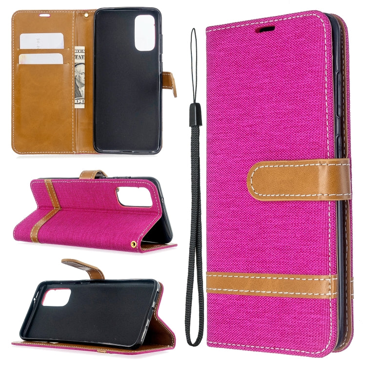 For Galaxy S20 Color Matching Denim Texture Horizontal Flip PU Leather Case with Holder & Card Slots & Wallet & Lanyard