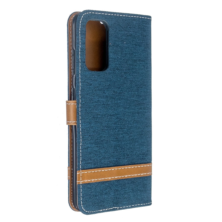 For Galaxy S20 Color Matching Denim Texture Horizontal Flip PU Leather Case with Holder & Card Slots & Wallet & Lanyard