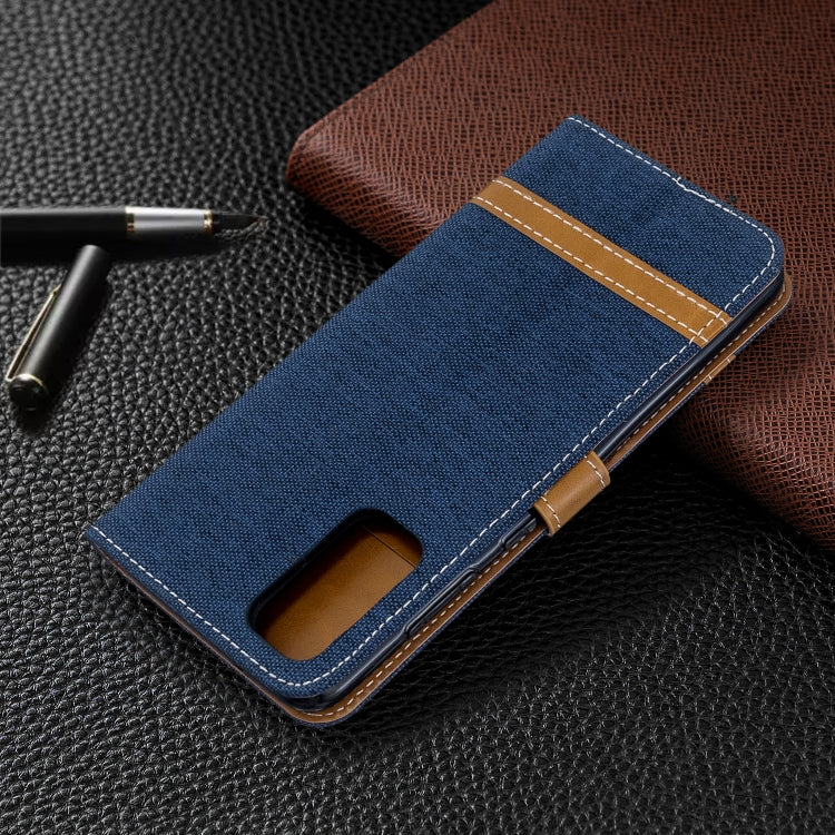 For Galaxy S20 Color Matching Denim Texture Horizontal Flip PU Leather Case with Holder & Card Slots & Wallet & Lanyard