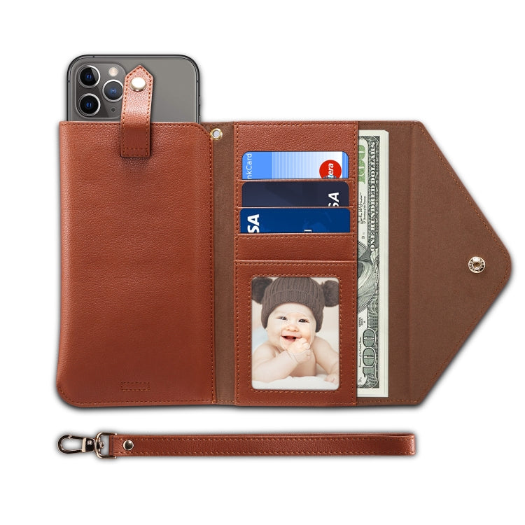 For 6.5 inch and Below Multifunctional Phone Retro Frosted Horizontal Flip Leather Case with Card Slot & Holder &  Wallet & Photo Frame & Lanyard