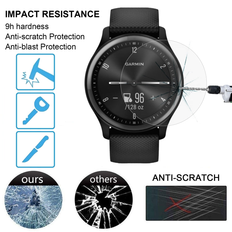 20 PCS 0.26mm 2.5D 9H Tempered Glass Film Screen Protector For GarminMove Sport