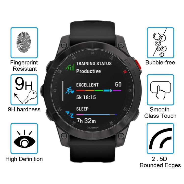 10 PCS 0.26mm 2.5D 9H Tempered Glass Film Screen Protector For Garmin Epix
