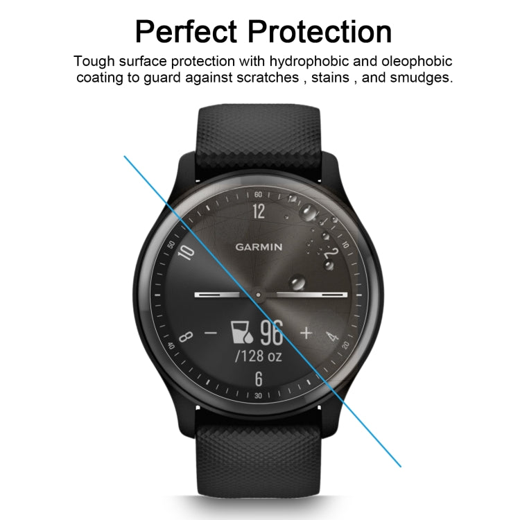 50 PCS 0.26mm 2.5D 9H Tempered Glass Film Screen Protector For GarminMove Sport