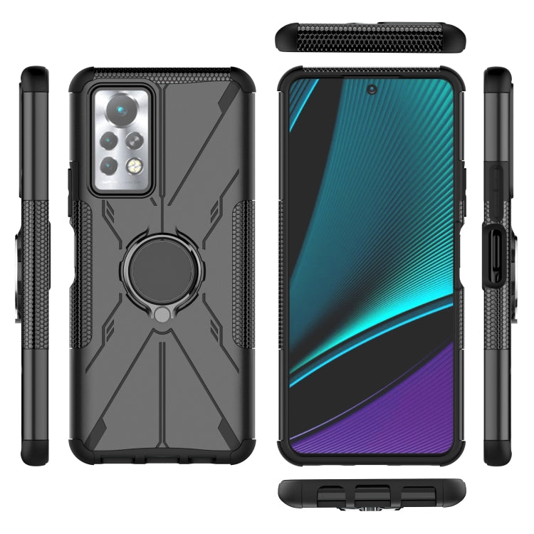 For Infinix Note 11 Pro Armor Bear Shockproof PC + TPU Phone Case with Ring Holder