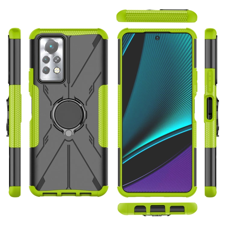 For Infinix Note 11 Pro Armor Bear Shockproof PC + TPU Phone Case with Ring Holder