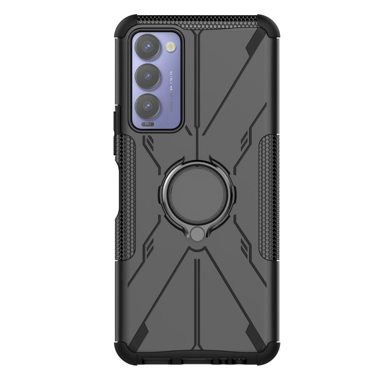 For Tecno Camon 18 Armor Bear Shockproof PC + TPU Phone Case with Ring Holder
