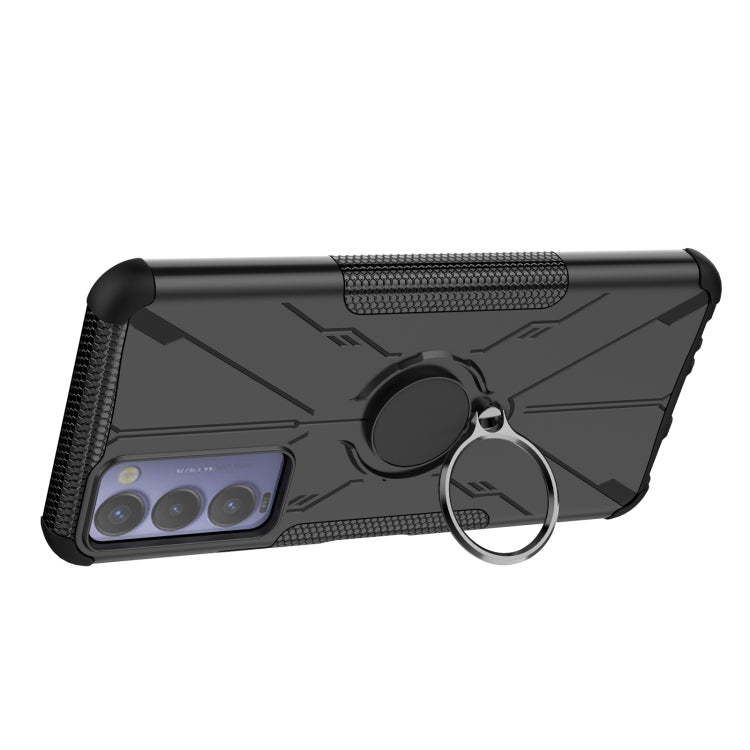 For Tecno Camon 18 Armor Bear Shockproof PC + TPU Phone Case with Ring Holder