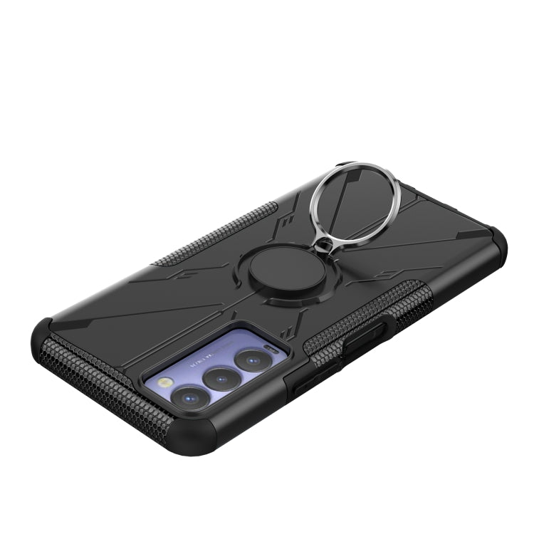 For Tecno Camon 18 Armor Bear Shockproof PC + TPU Phone Case with Ring Holder
