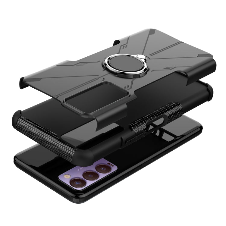 For Tecno Camon 18 Armor Bear Shockproof PC + TPU Phone Case with Ring Holder