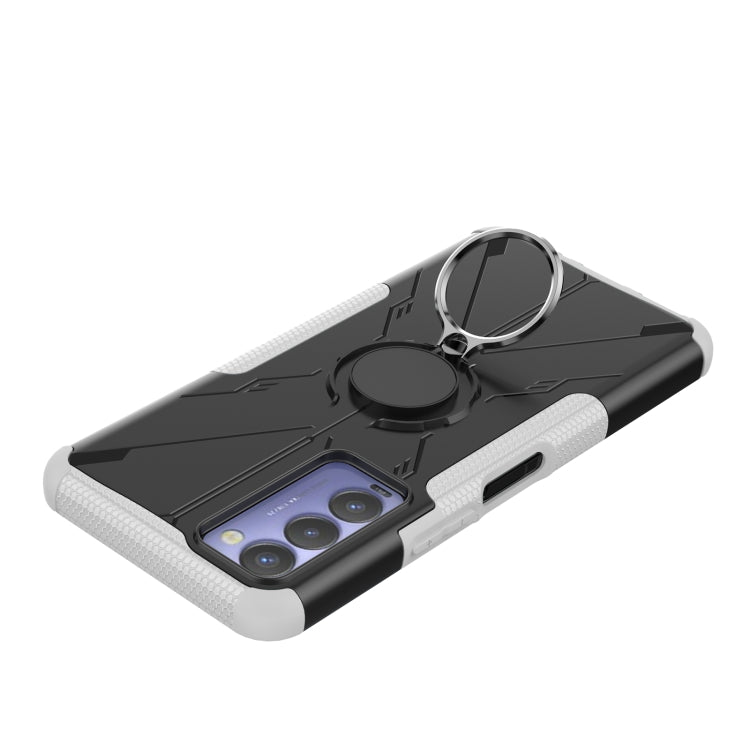 For Tecno Camon 18 Armor Bear Shockproof PC + TPU Phone Case with Ring Holder