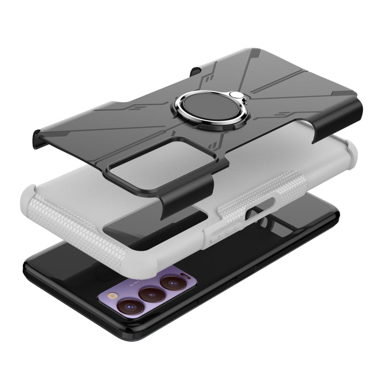 For Tecno Camon 18 Armor Bear Shockproof PC + TPU Phone Case with Ring Holder