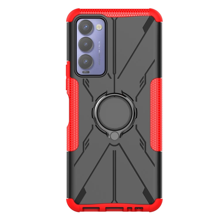For Tecno Camon 18 Armor Bear Shockproof PC + TPU Phone Case with Ring Holder