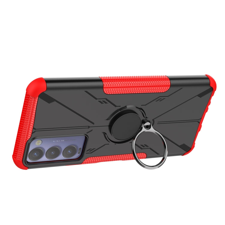 For Tecno Camon 18 Armor Bear Shockproof PC + TPU Phone Case with Ring Holder