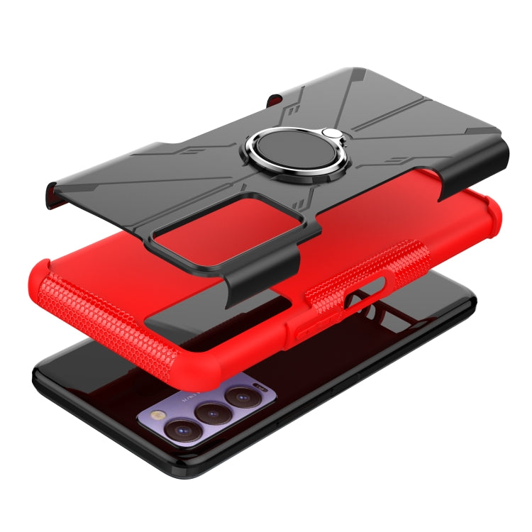 For Tecno Camon 18 Armor Bear Shockproof PC + TPU Phone Case with Ring Holder