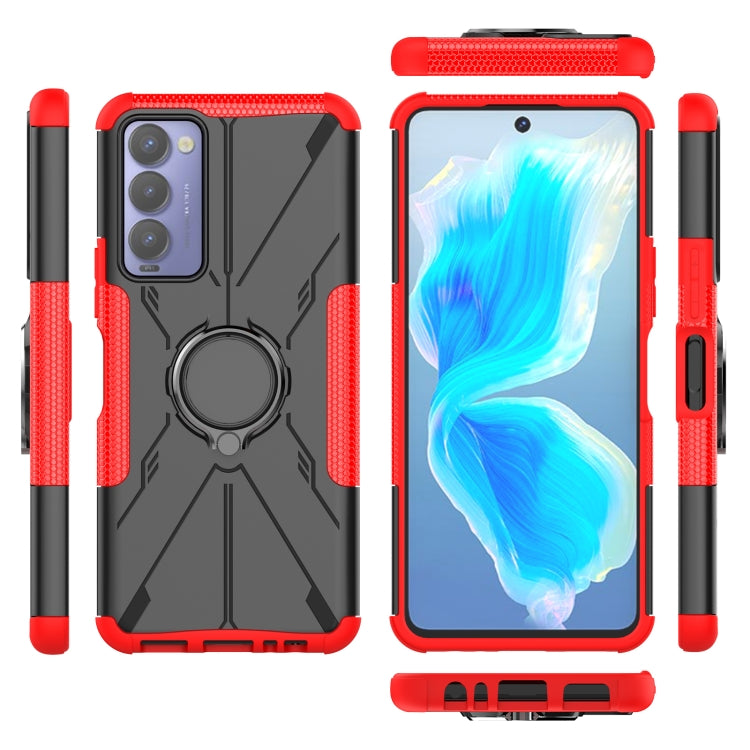For Tecno Camon 18 Armor Bear Shockproof PC + TPU Phone Case with Ring Holder