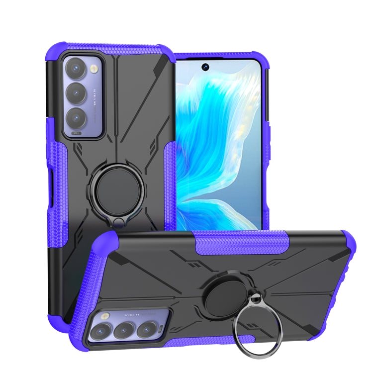 For Tecno Camon 18 Armor Bear Shockproof PC + TPU Phone Case with Ring Holder