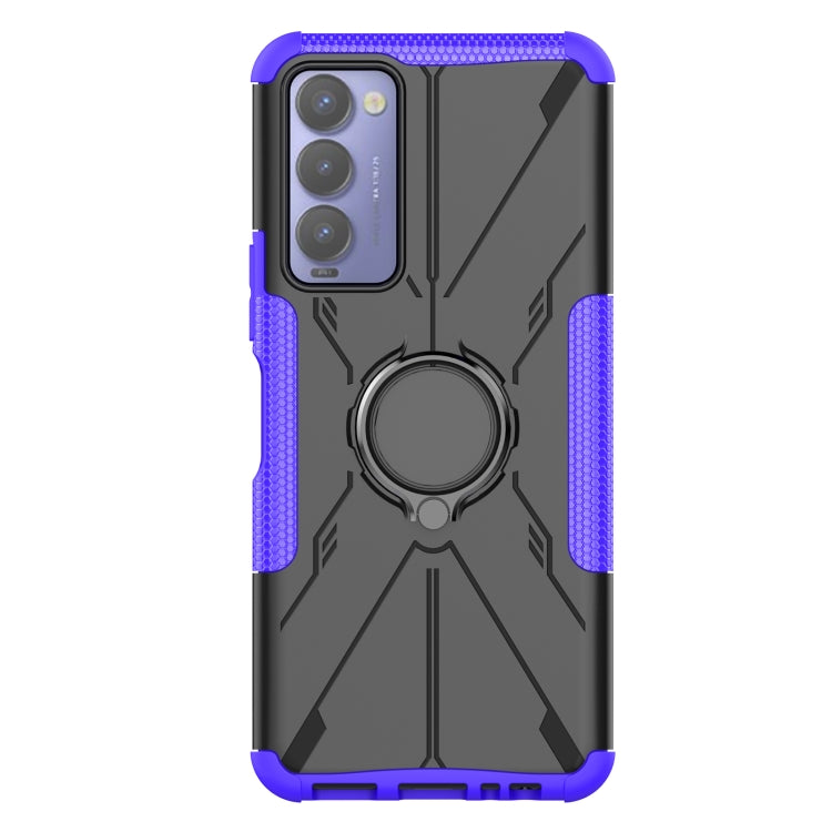 For Tecno Camon 18 Armor Bear Shockproof PC + TPU Phone Case with Ring Holder