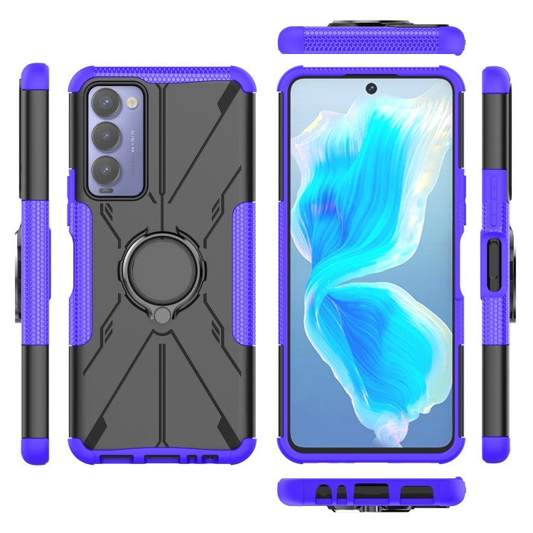 For Tecno Camon 18 Armor Bear Shockproof PC + TPU Phone Case with Ring Holder