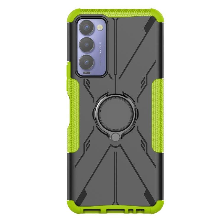 For Tecno Camon 18 Armor Bear Shockproof PC + TPU Phone Case with Ring Holder