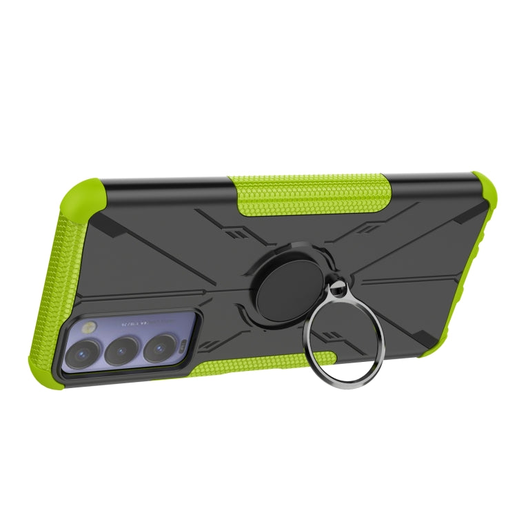 For Tecno Camon 18 Armor Bear Shockproof PC + TPU Phone Case with Ring Holder