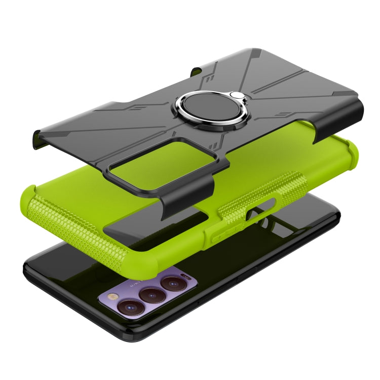 For Tecno Camon 18 Armor Bear Shockproof PC + TPU Phone Case with Ring Holder
