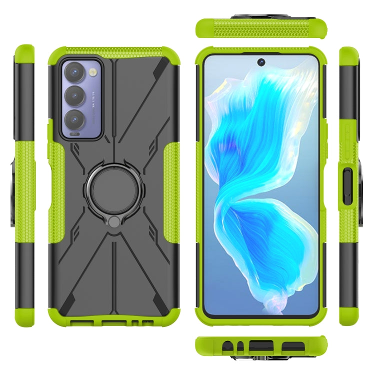 For Tecno Camon 18 Armor Bear Shockproof PC + TPU Phone Case with Ring Holder