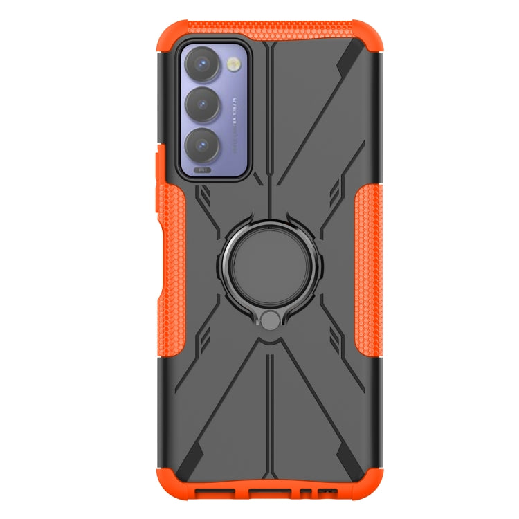 For Tecno Camon 18 Armor Bear Shockproof PC + TPU Phone Case with Ring Holder