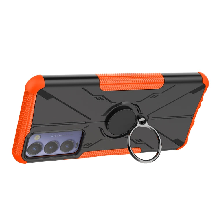 For Tecno Camon 18 Armor Bear Shockproof PC + TPU Phone Case with Ring Holder