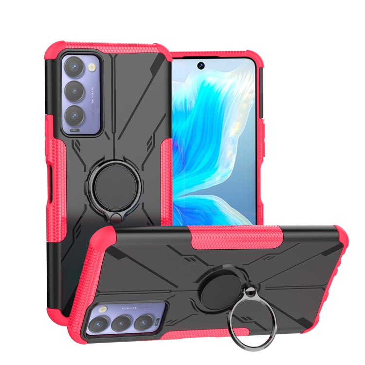 For Tecno Camon 18 Armor Bear Shockproof PC + TPU Phone Case with Ring Holder