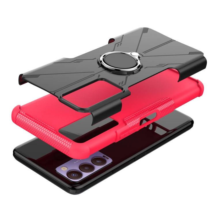 For Tecno Camon 18 Armor Bear Shockproof PC + TPU Phone Case with Ring Holder