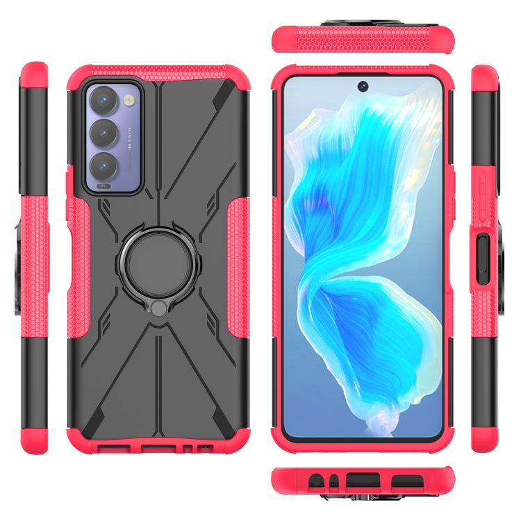 For Tecno Camon 18 Armor Bear Shockproof PC + TPU Phone Case with Ring Holder