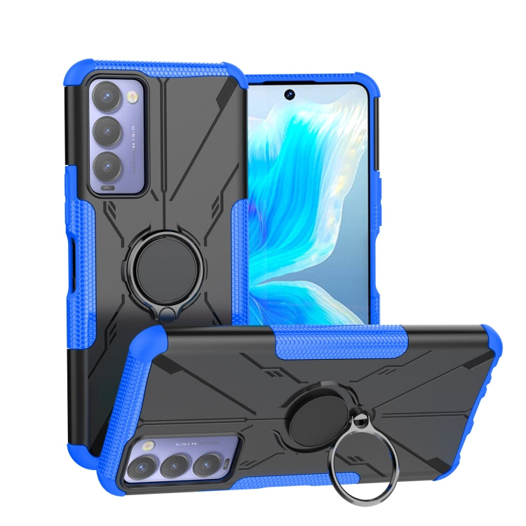 For Tecno Camon 18 Armor Bear Shockproof PC + TPU Phone Case with Ring Holder