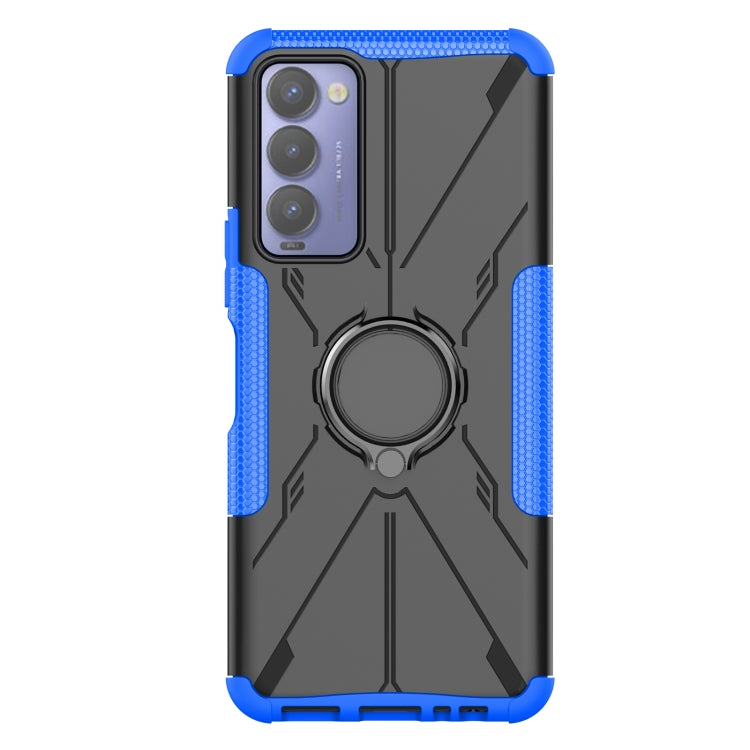 For Tecno Camon 18 Armor Bear Shockproof PC + TPU Phone Case with Ring Holder