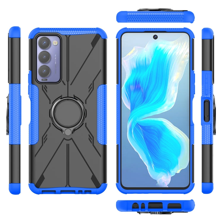 For Tecno Camon 18 Armor Bear Shockproof PC + TPU Phone Case with Ring Holder