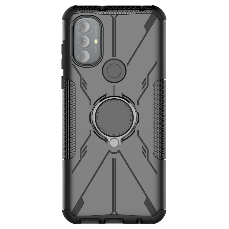 For Motorola Moto G Power 2022 Armor Bear Shockproof PC + TPU Phone Case with Ring Holder