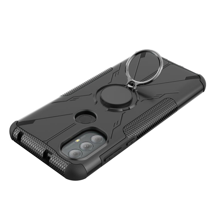 For Motorola Moto G Power 2022 Armor Bear Shockproof PC + TPU Phone Case with Ring Holder