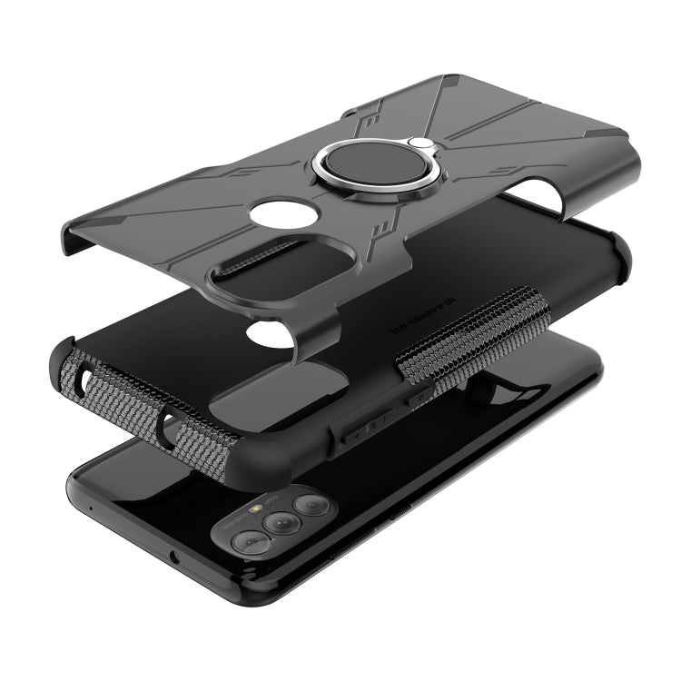 For Motorola Moto G Power 2022 Armor Bear Shockproof PC + TPU Phone Case with Ring Holder