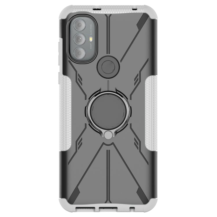 For Motorola Moto G Power 2022 Armor Bear Shockproof PC + TPU Phone Case with Ring Holder