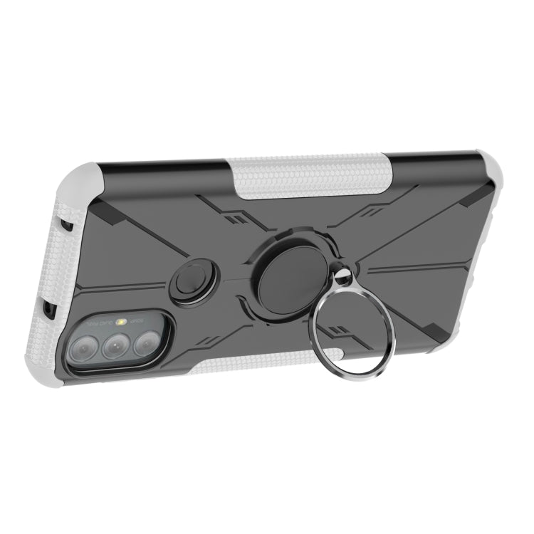 For Motorola Moto G Power 2022 Armor Bear Shockproof PC + TPU Phone Case with Ring Holder