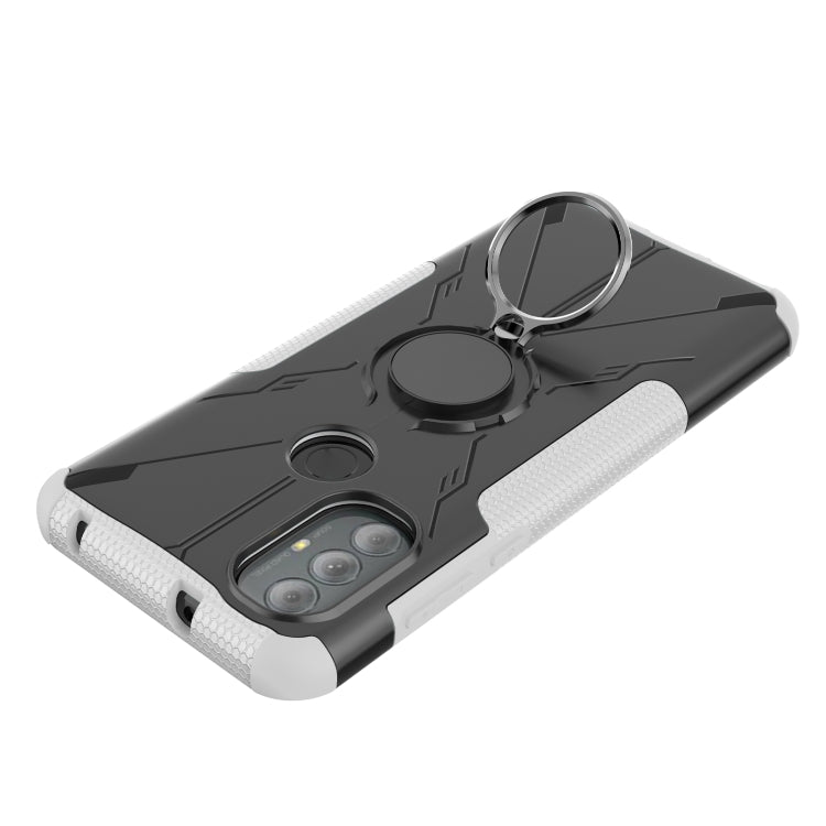 For Motorola Moto G Power 2022 Armor Bear Shockproof PC + TPU Phone Case with Ring Holder