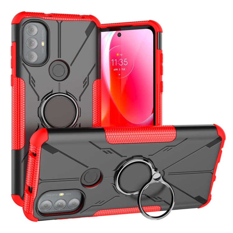 For Motorola Moto G Power 2022 Armor Bear Shockproof PC + TPU Phone Case with Ring Holder