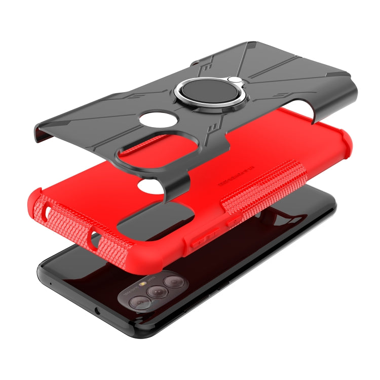 For Motorola Moto G Power 2022 Armor Bear Shockproof PC + TPU Phone Case with Ring Holder