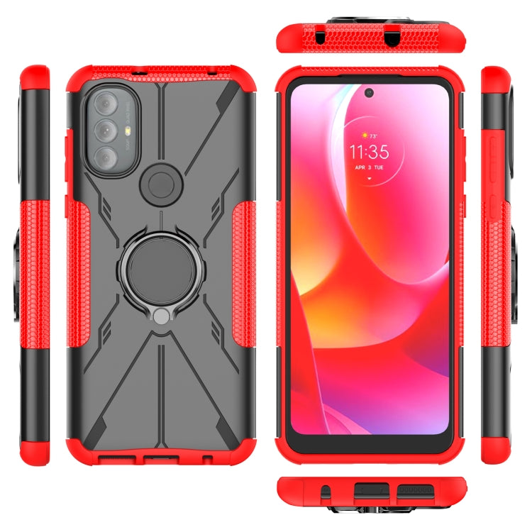 For Motorola Moto G Power 2022 Armor Bear Shockproof PC + TPU Phone Case with Ring Holder