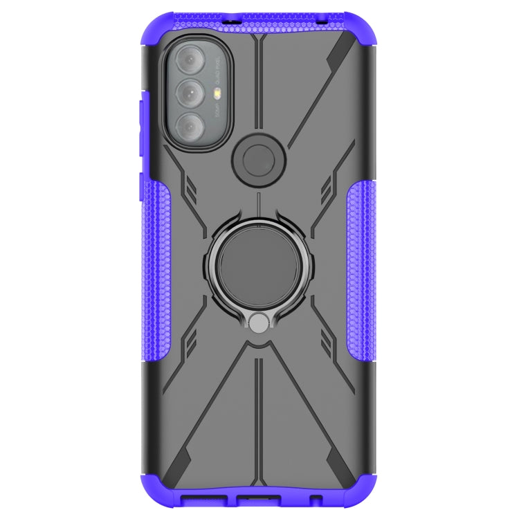For Motorola Moto G Power 2022 Armor Bear Shockproof PC + TPU Phone Case with Ring Holder